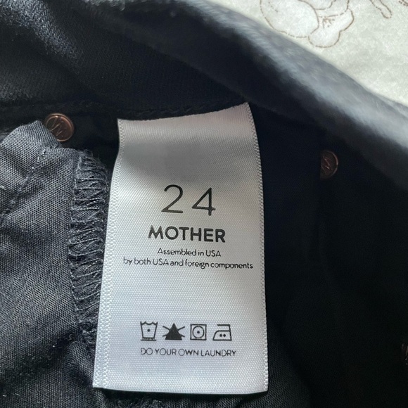 Mother The Cha Cha Fray Not Guilty Black Jeans 24 Crop Flare Ruffle Classic - Picture 7 of 12